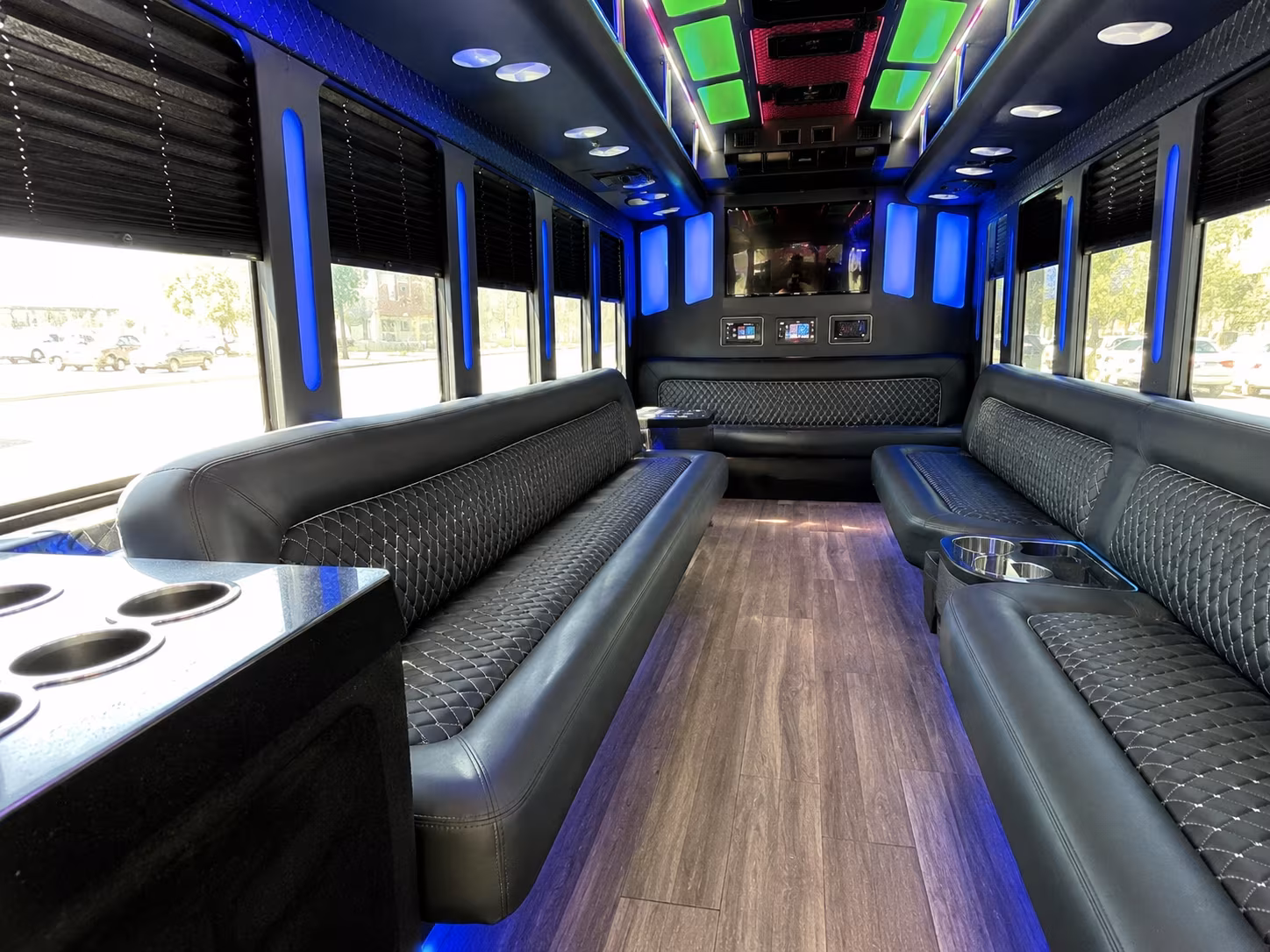 camarillo 15 passenger party bus inside