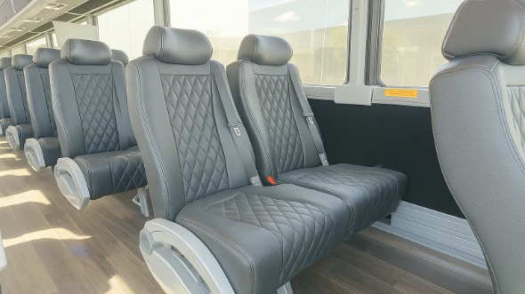 Interior of Charter Bus Company Camarillo's 25 Passenger Mini bus in Camarillo