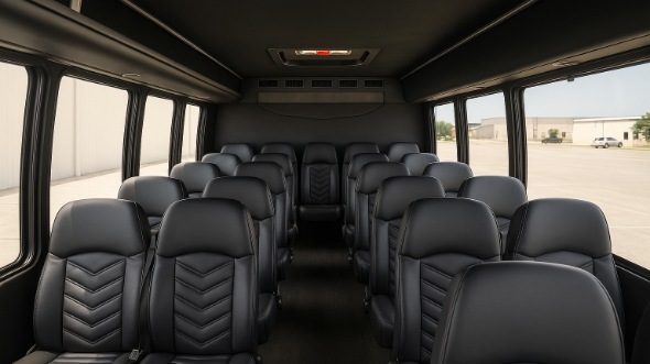 Interior of Charter Bus Company Camarillo's 28 Passenger Mini bus in Camarillo