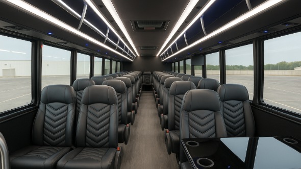Interior of Charter Bus Company Camarillo's 30 Passenger Minibus in Camarillo
