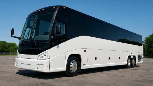 Exterior of Charter Bus Company Camarillo's 50 Passenger Charter Bus in Camarillo
