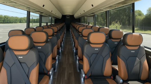 Interior of Charter Bus Company Camarillo's 50 Passenger Charter Bus in Camarillo