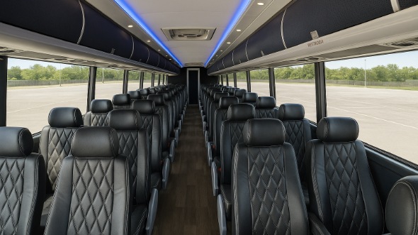 Interior of Charter Bus Company Camarillo's 54 Passenger Charter Bus in Camarillo